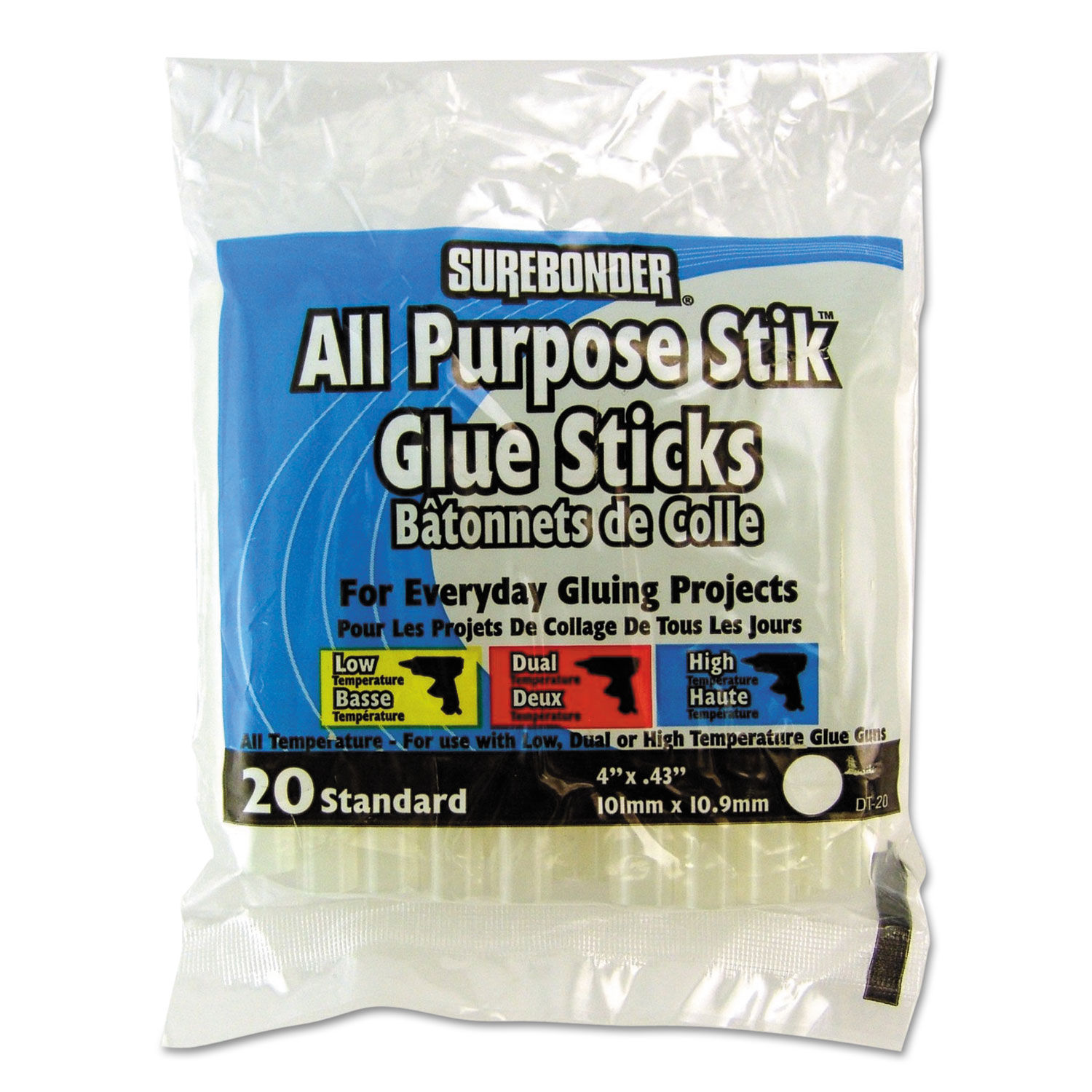 Surebonder Full Size 10 in. Clear Hot Glue Sticks - 25 lbs. Box