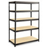 SAF6244BL - Boltless Steel/Particleboard Shelving, Five-Shelf, 48w x 24d x 72h, Black