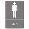 USS4817 - ADA Sign, Men Restroom Symbol w/Tactile Graphic, Molded Plastic, 6 x 9, Gray