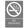 USS4813 - ADA Sign, No Smoking Symbol w/Tactile Graphic, Molded Plastic, 6 x 9, Gray