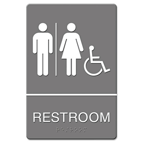 ADA Compliant Men's Restroom Sign with Tactile Text and Braille