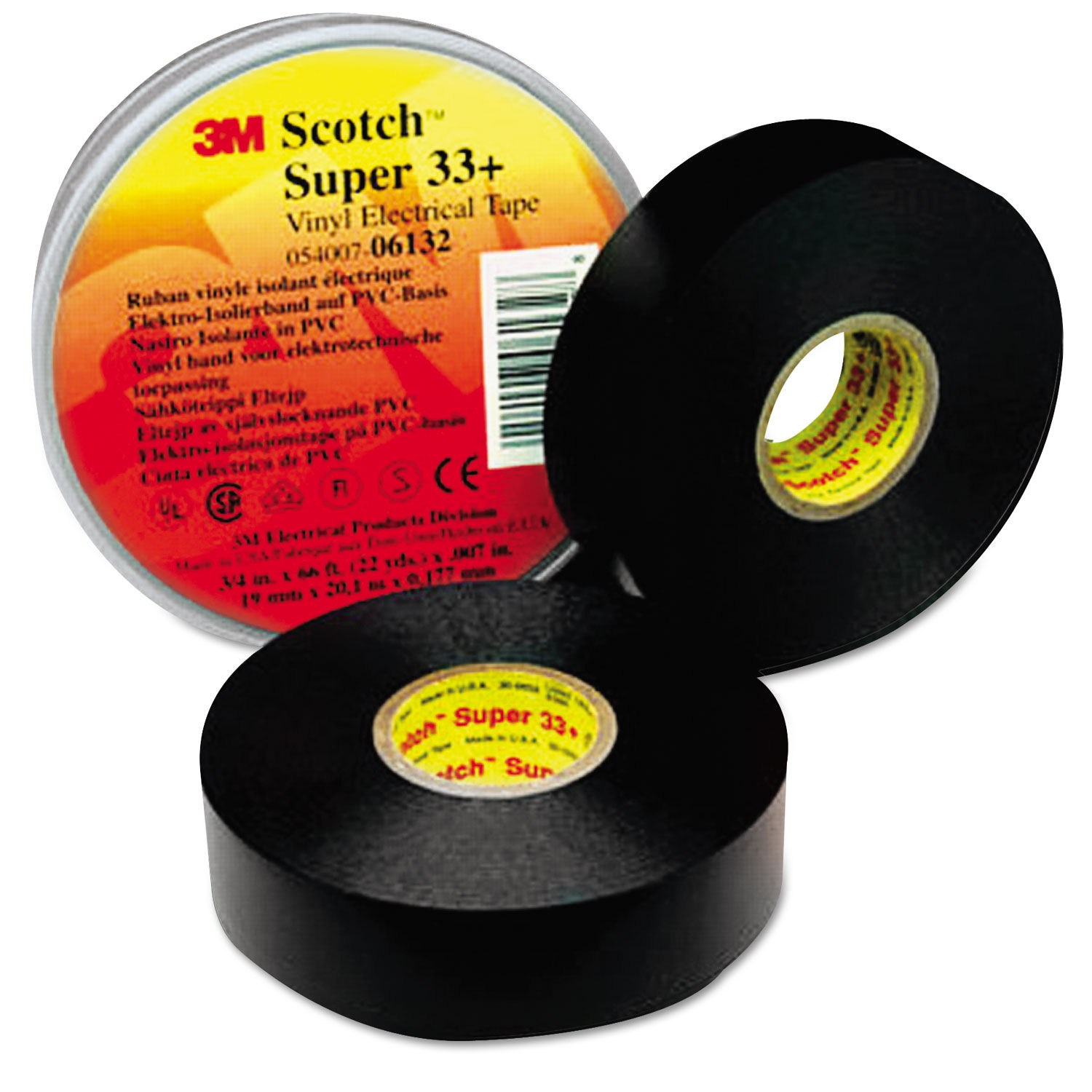 Scotch Super 33 Plus Vinyl Electrical Tape 22 yd Length x 0.75 Width Rubber  Vinyl Backing 10 Carton Black - Office Depot
