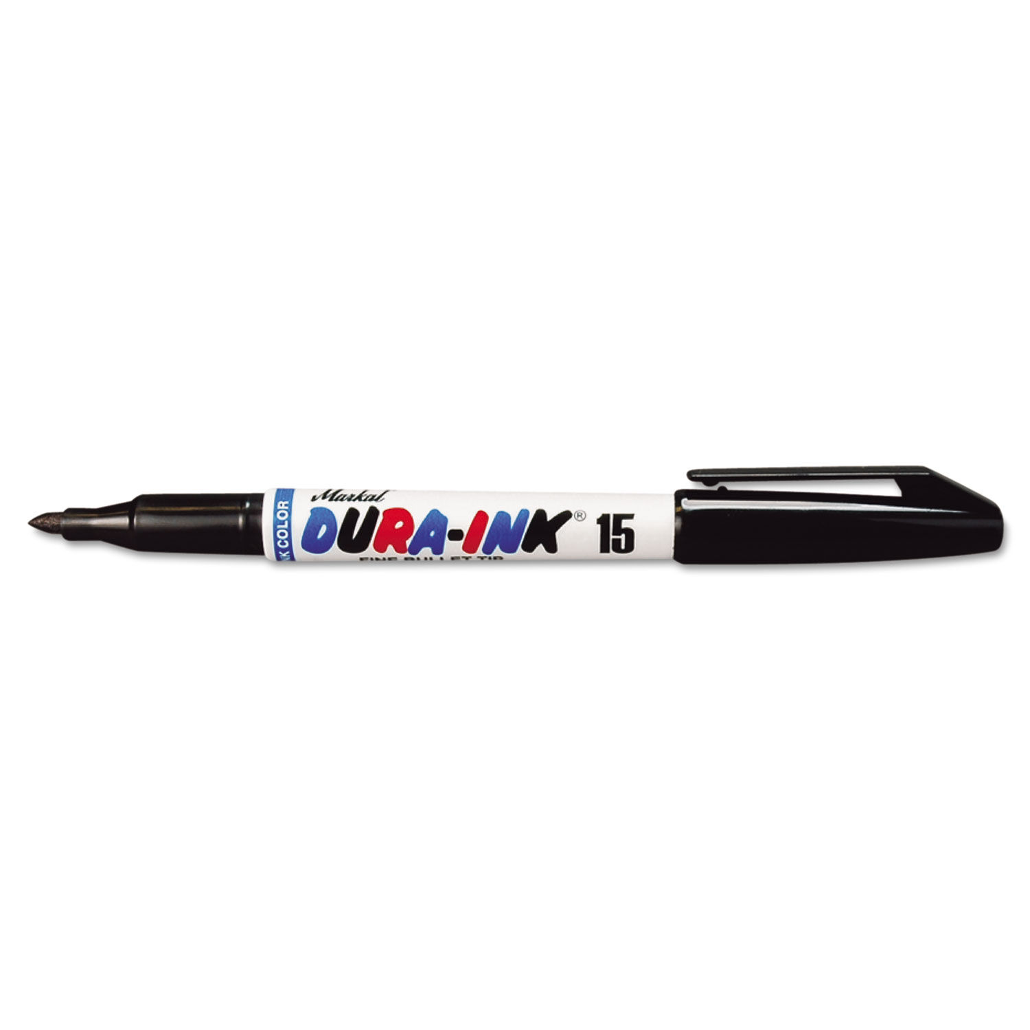 Pen-Style Permanent Marker, Fine Bullet Tip, Black, Dozen - BOSS