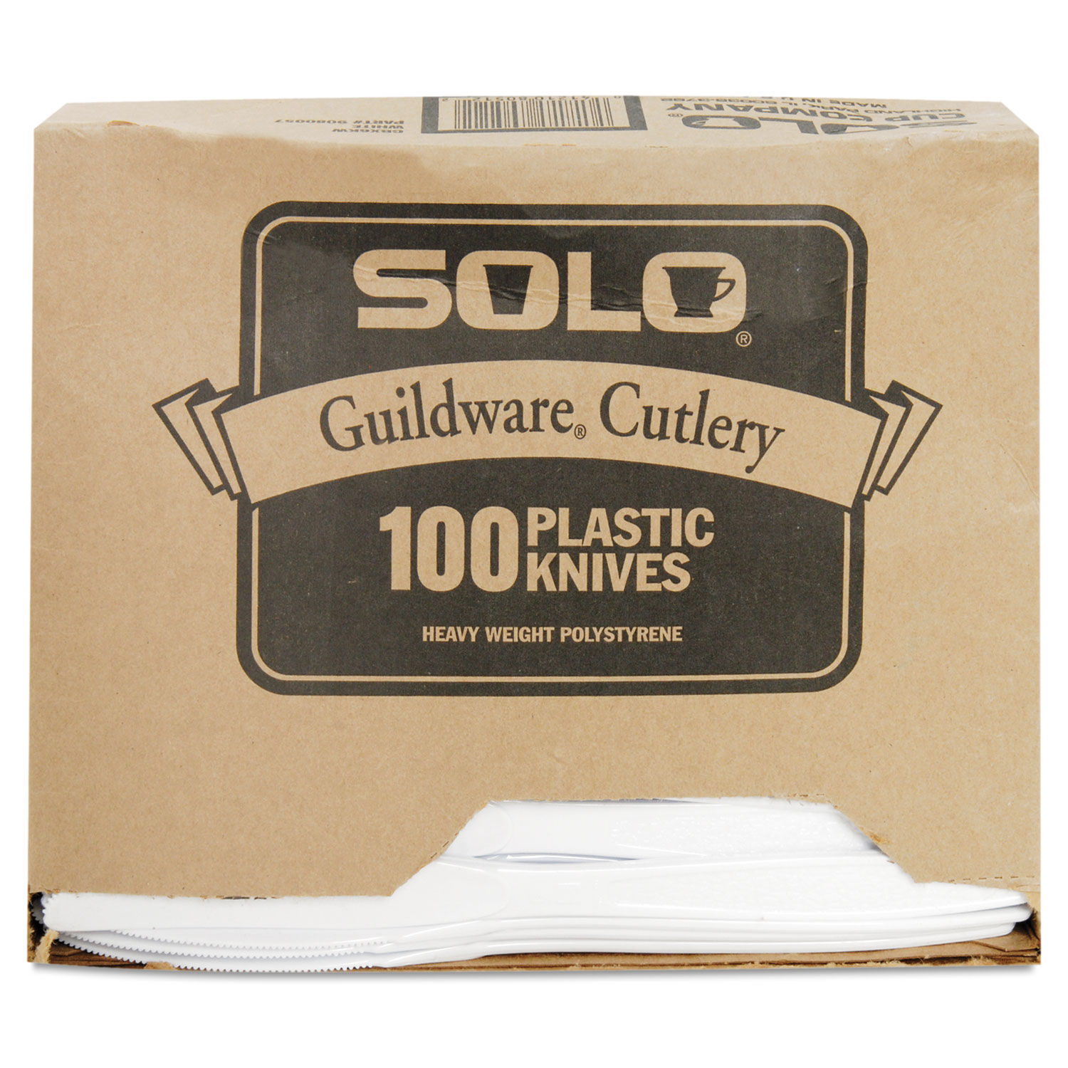 Solo Cup Guildware Heavyweight Plastic Knives - 1 Piece(s) - 1000/Carton -  Knife - 1 x Knife - Breakroom, Steak - Disposable - Black - Reliable Paper