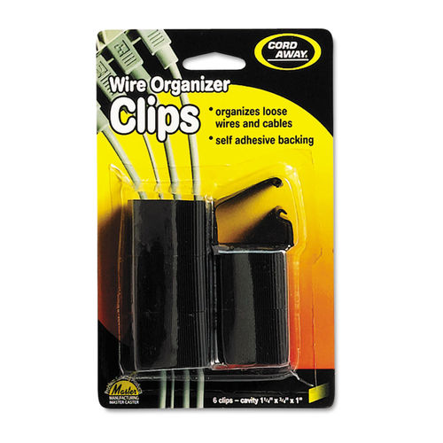 Black Plastic Wire Clips - 6 Clips Per Pack