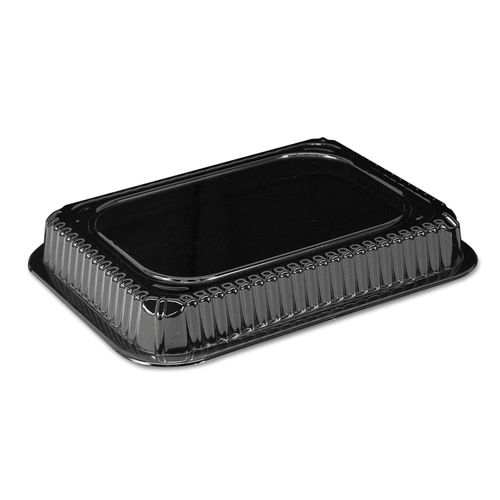 Choice 2 lb. Oblong Foil Take-Out Container with Dome Lid - 50/Pack