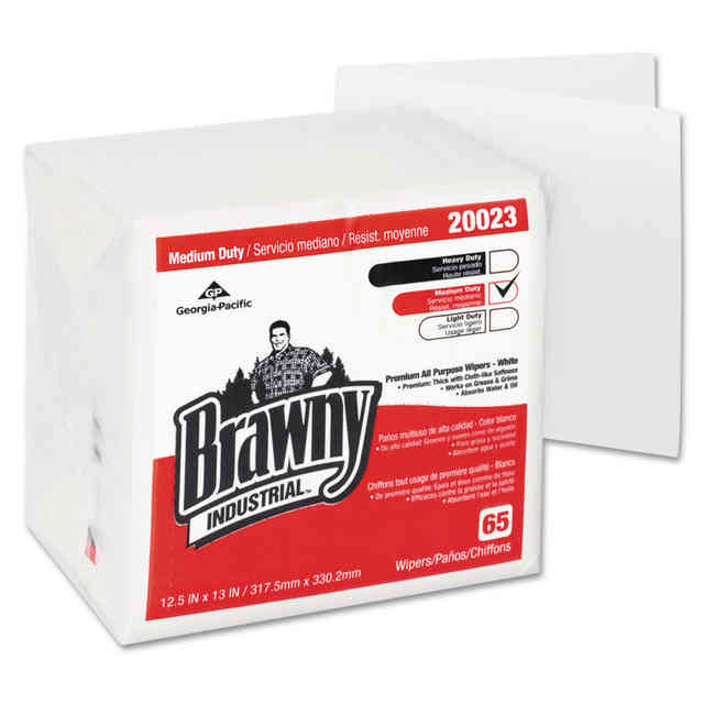 Medium Duty Premium DRC 1/4 Fold Wipers, 1-Ply, 13 x 12.5, Unscented, White, 65/Pack Medium Duty Premium DRC 1/4 Fold Wipers, 1-Ply, 13 x 12.5, Unscented, White, 65/Pack