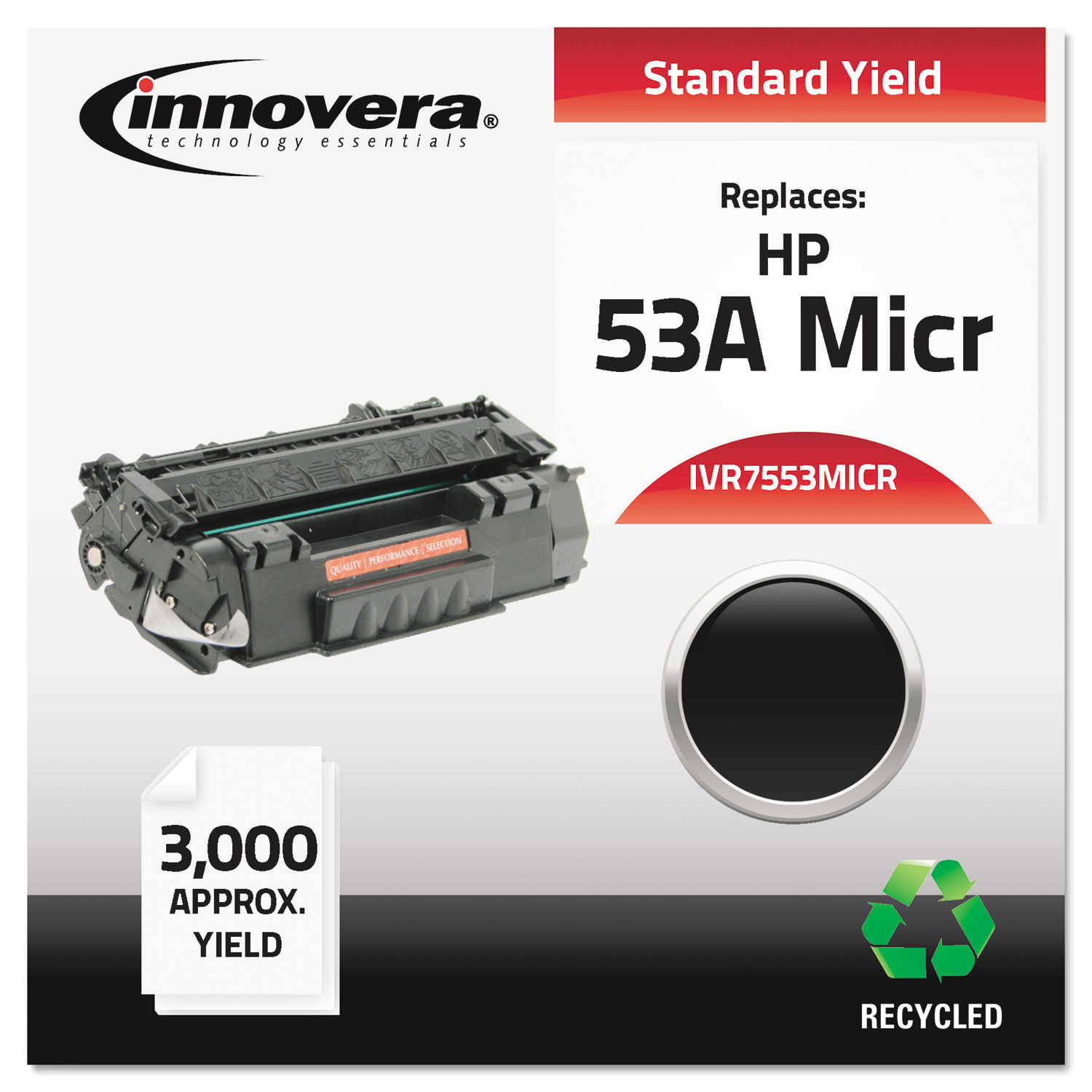 Remanufactured Black MICR Toner by Innovera® IVR7553MICR