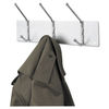 SAF4161 - Metal Wall Rack, Three Ball-Tipped Double-Hooks, Metal, 18w x 3.75d x 7h, Satin