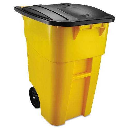 Rubbermaid Commercial Products BRUTE 48-Gallons Gray Plastic Wheeled Trash  Can with Lid at