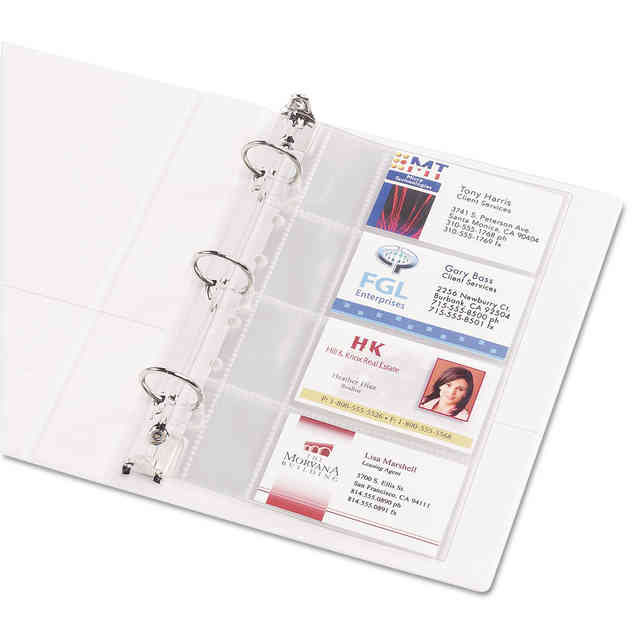 Avery Mini Business Card Pages, Three-Hole Punched, 5-1/2 x 8-1/2, 40 Card Slots (76025)