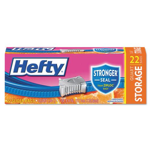 Hefty One Zip Storage Bags Jumbo 2.5 Gallon