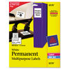 AVE6570 - Permanent ID Labels w/ Sure Feed Technology, Inkjet/Laser Printers, 1.25 x 1.75, White, 32/Sheet, 15 Sheets/Pack