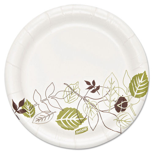 Comfy Package 9” Compostable Round Paper Plates Heavy Duty Plate, 125-Pack