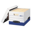 FEL0724303 - R-KIVE Heavy-Duty Storage Boxes, Letter/Legal Files, 12.75" x 16.5" x 10.38", White/Blue, 4/Carton