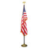 AVTMBE031400 - Deluxe U.S. Flag and Staff Set, 60" x 36" Flag, 8 ft Oak Staff, 2" Gold Fringe, 7" Goldtone Eagle, Heavyweight Nylon