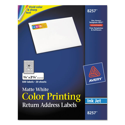 Avery Printable Sticker Paper, Matte White, Inkjet, 5 Sheets