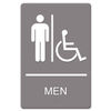 USS4815 - ADA Sign, Men Restroom Wheelchair Accessible Symbol, Molded Plastic, 6 x 9, Gray