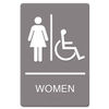 USS4814 - ADA Sign, Women Restroom Wheelchair Accessible Symbol, Molded Plastic, 6 x 9