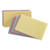 OXF34610 - Ruled Index Cards, 4 x 6, Blue/Violet/Canary/Green/Cherry, 100/Pack