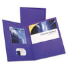 OXF57514 - Twin-Pocket Folder, Embossed Leather Grain Paper, 0.5" Capacity, 11 x 8.5, Purple, 25/Box