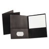 OXF57506 - Twin-Pocket Folder, Embossed Leather Grain Paper, 0.5" Capacity, 11 x 8.5, Black, 25/Box