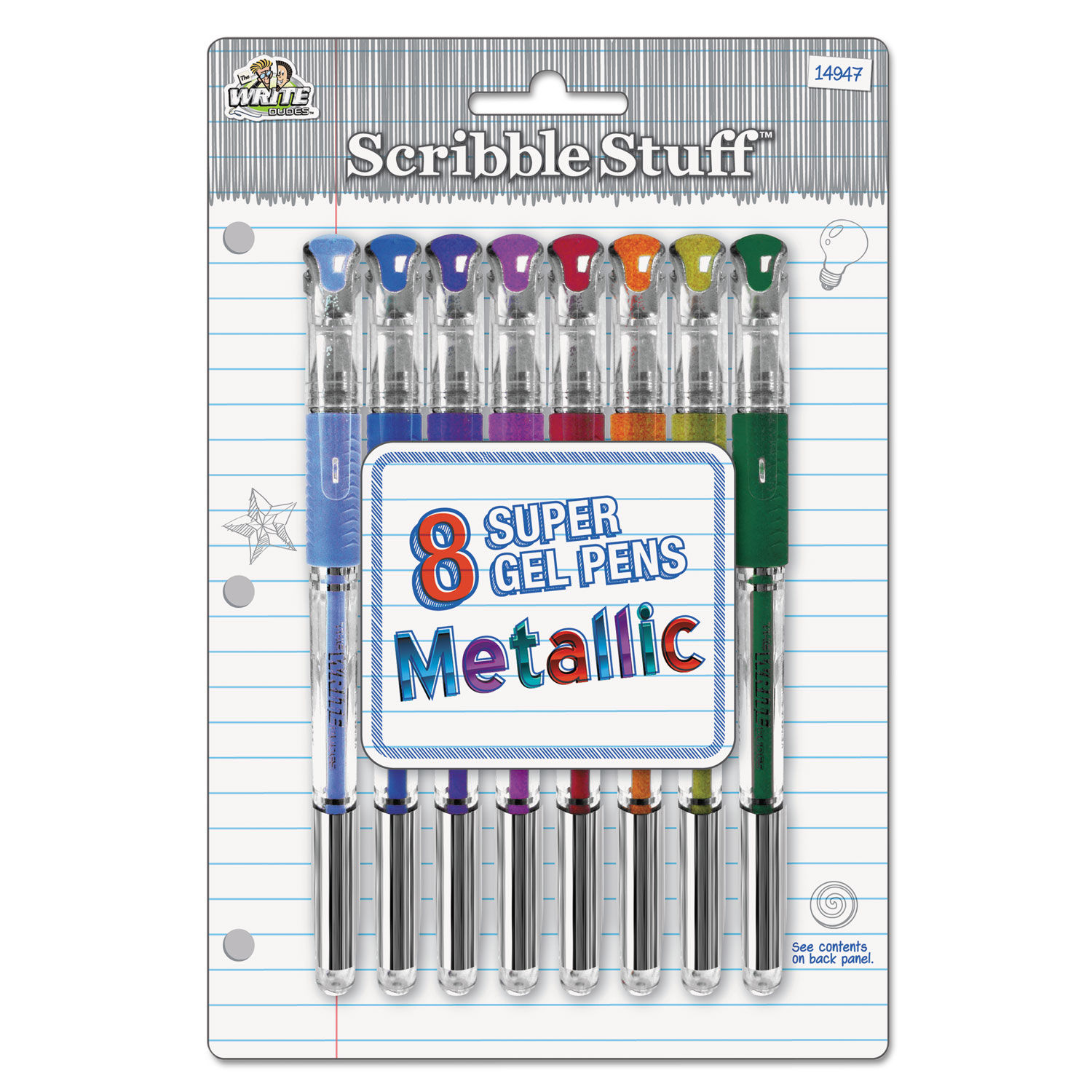 Scribble Stuff Metallic, Glitter, Neon Gel Pens, 24 Count