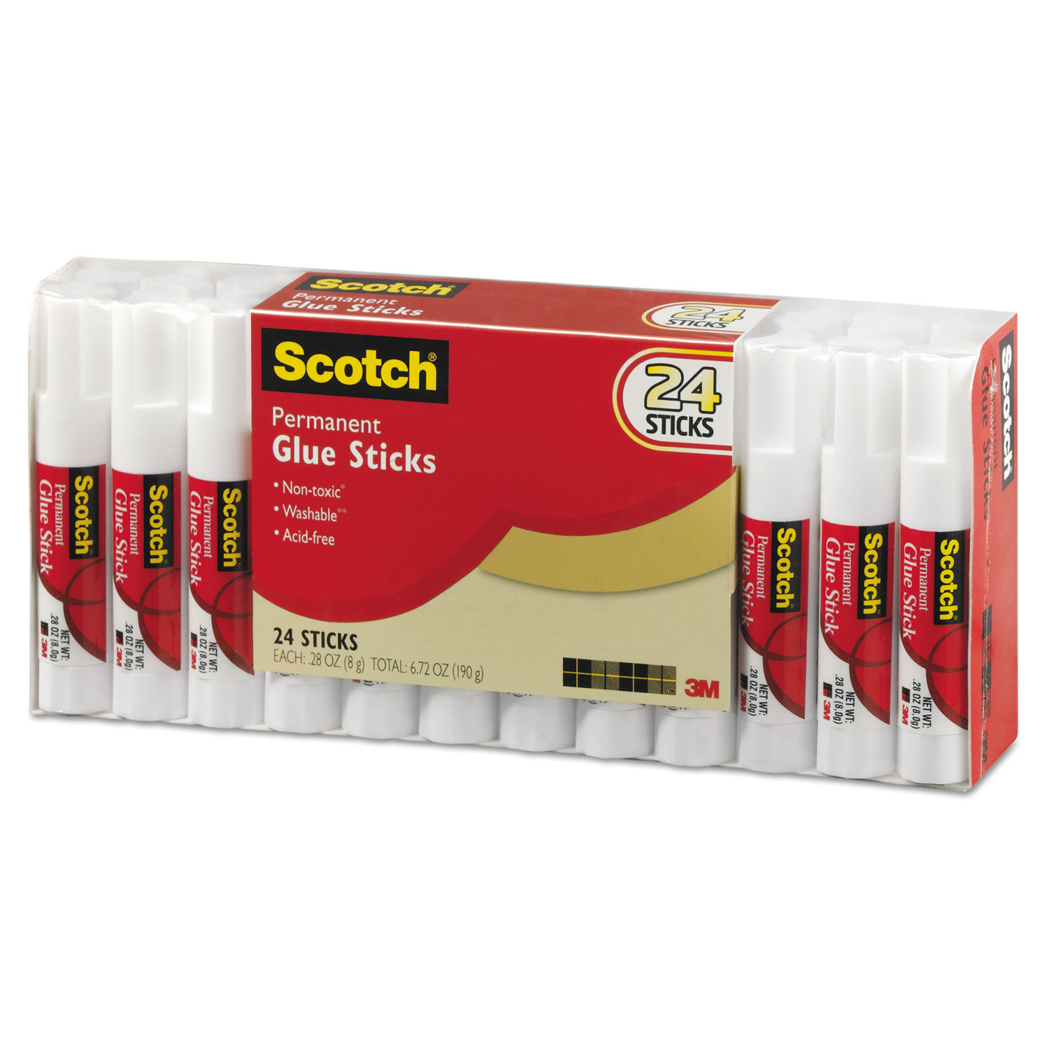 Avery Glue Stic Washable Non Toxic Permanent Adhesive Glue Sticks White  0.26 Oz. Pack Of 18 - Office Depot