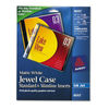 AVE8693 - Inkjet CD/DVD Jewel Case Inserts, Matte White, 20/Pack