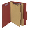 SMD14075 - Pressboard Classification Folders, Six SafeSHIELD Fasteners, 2/5-Cut Tabs, 2 Dividers, Letter Size, Red, 10/Box