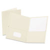 OXF57504 - Twin-Pocket Folder, Embossed Leather Grain Paper, 0.5" Capacity, 11 x 8.5, White, 25/Box