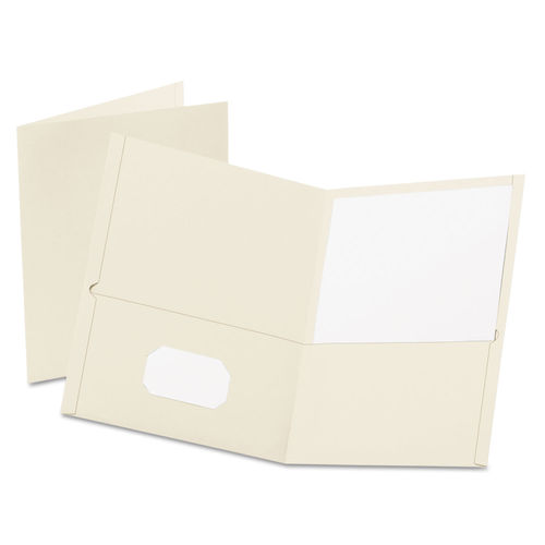 Twin Pocket Leatherette-Grained Portfolios, Assorted Colors