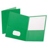 OXF57503 - Twin-Pocket Folder, Embossed Leather Grain Paper, 0.5" Capacity, 11 x 8.5, Light Green, 25/Box