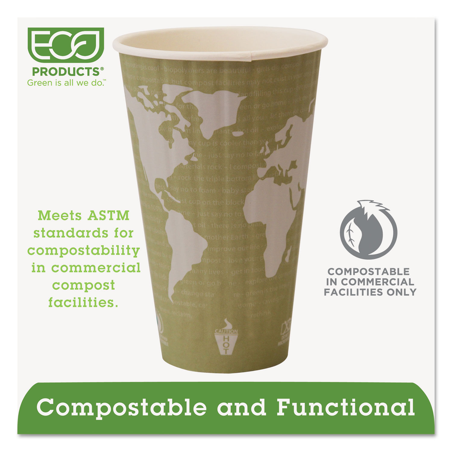 Eco-Products - World Art Renewable & Compostable Food Container - 8oz. Container