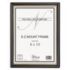 NUD11800 - EZ Mount Document Frame with Trim Accent and Plastic Face, Plastic, 8 x 10, Black/Gold