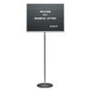 QRT7921M - Adjustable Single-Pedestal Magnetic Letter Board, 24 x 18, Black Surface, Gray Aluminum Frame