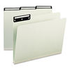 SMD13430 - Recycled Heavy Pressboard File Folders with Insertable 1/3-Cut Metal Tabs, Letter Size, 1" Expansion, Gray-Green, 25/Box