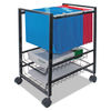 AVT34075 - Mobile File Cart with Sliding Baskets, Metal, 2 Drawers, 1 Bin, 12.88" x 15" x 21.13", Black