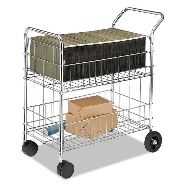 Fellowes Wire Mail Cart - Chrome