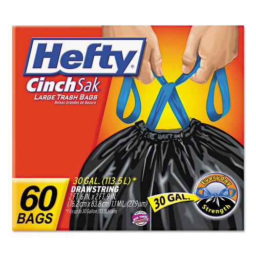 Order Hefty Cinch Sak Drawstring Trash Bags, 30 Gallon