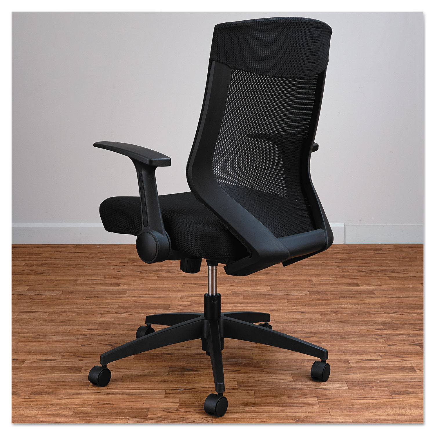 Alera EB-K Series Synchro Mid-Back Flip Arm Mesh-Chair by Alera