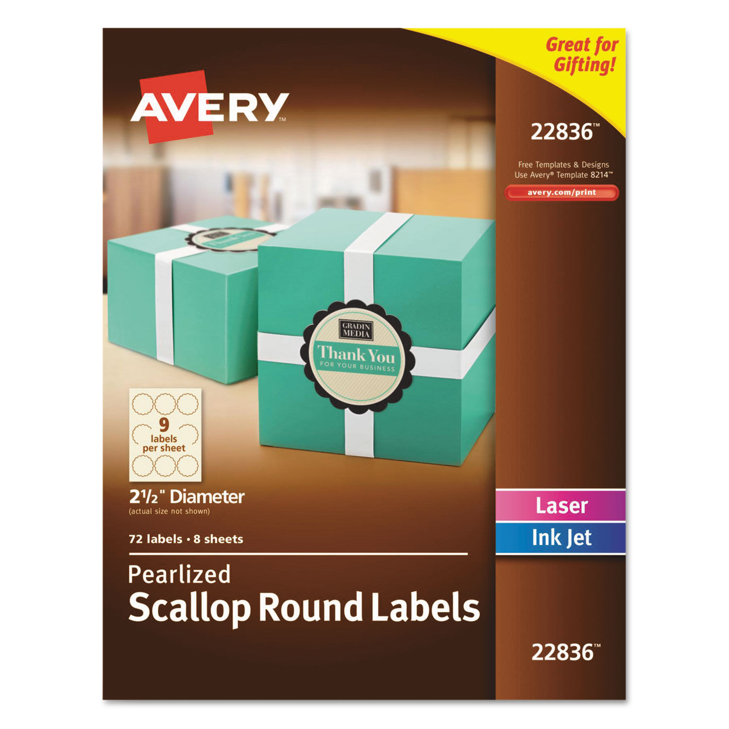 Avery 2 1/2 inch round labels