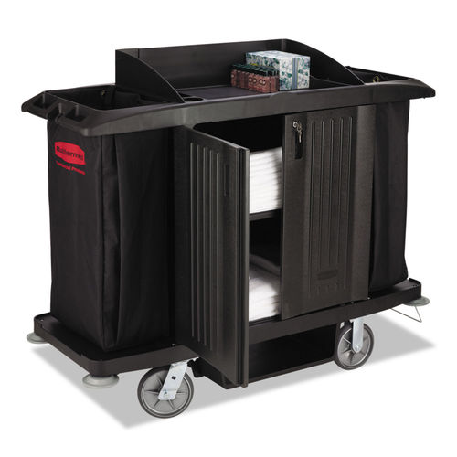 Janitorial Cleaning Cart / Janitor Cart with 3 Shelves and Vinyl