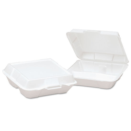 Large Foam Carryout Food Container, 3-Compartment - White, 1