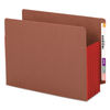 SMD73696 - Redrope Drop-Front End Tab File Pockets, Fully Lined 6.5" High Gussets, 5.25" Expansion, Letter Size, Redrope/Red, 10/Box