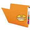 SMD25510 - Shelf-Master Reinforced End Tab Colored Folders, Straight Tabs, Letter Size, 0.75" Expansion, Orange, 100/Box