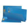 SMD28040 - Heavyweight Colored End Tab Fastener Folders, 0.75" Expansion, 2 Fasteners, Legal Size, Blue Exterior, 50/Box