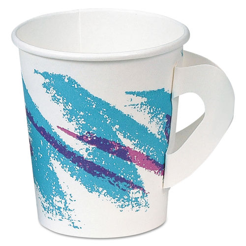 Jazz Paper Hot Cups with Handles by Dart® SCC376HJZJ | OnTimeSupplies.com