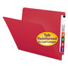 SMD25710 - Shelf-Master Reinforced End Tab Colored Folders, Straight Tabs, Letter Size, 0.75" Expansion, Red, 100/Box