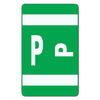 SMD67186 - AlphaZ Color-Coded Second Letter Alphabetical Labels, P, 1 x 1.63, Dark Green, 10/Sheet, 10 Sheets/Pack